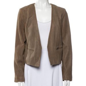 Joie Leather Suede Taupe Blazer Moto Jacket Size M